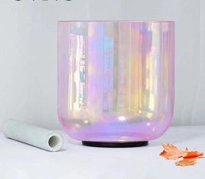 6 Inch Clear Chakra Crystal Singing Bowl with Cosmic Light C Note Root Chakra Shining for Vibration Harmony Energy Balance