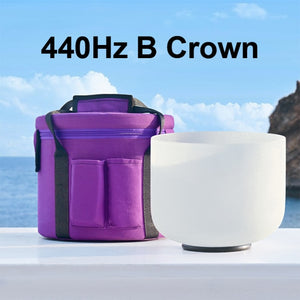 8 Inch Frosted Quartz Crystal Singing Bowl 432Hz or 440Hz CDEFGAB Any One Note for Sound Healing with Free Carrying Case