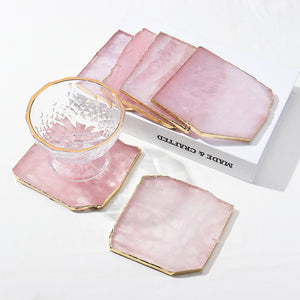 Rose Quartz Gem Stone Water Coaster - Crystal Water Charging plate