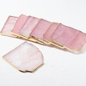 Rose Quartz Gem Stone Water Coaster - Crystal Water Charging plate