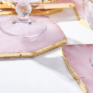 Rose Quartz Gem Stone Water Coaster - Crystal Water Charging plate