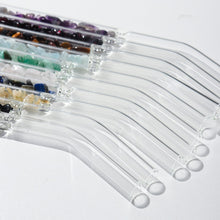 Load image into Gallery viewer, Gemstone Glass Straws - Water Structuring Flowform Reusable Straws - Crystal Water Gem Elixirs - 10pcs/set
