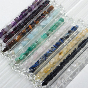 Gemstone Glass Straws - Water Structuring Flowform Reusable Straws - Crystal Water Gem Elixirs - 10pcs/set