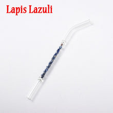 Load image into Gallery viewer, Gemstone Glass Straw - Water Structuring Flowform Reusable Straw - Crystal Water Gem Elixirs -
